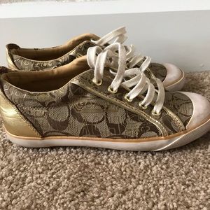 Coach Gold Logo Shoes